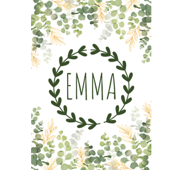 Store enouleur chambre enfant couronne laurier avec prénom - TenStickers