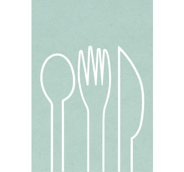 Store enrouleur cuisine vert avec couverts - TenStickers
