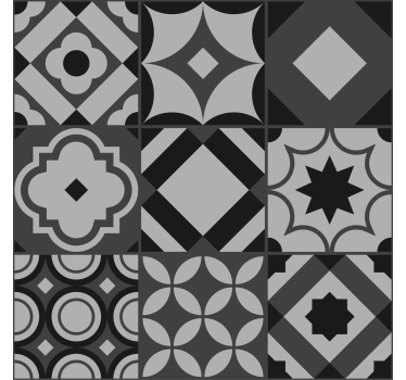 Store enrouleur cuisine effet carrelage carreaux noirs - TenStickers