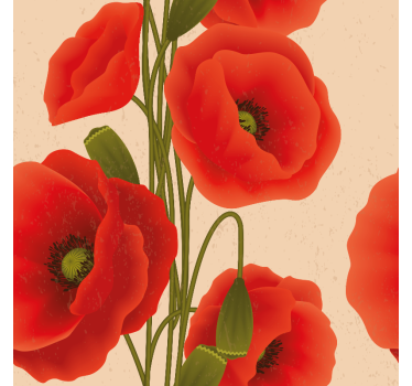 Store fleurs et plantes coquelicots rouges - TenStickers