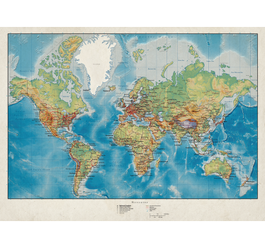 Store enrouleur carte du monde mercator - TenStickers