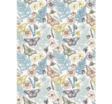 Store enrouleur cuisine papillons floraux - TenStickers