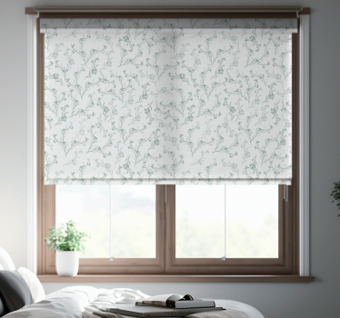 Store enrouleur floral vert d'eau chic - TenStickers