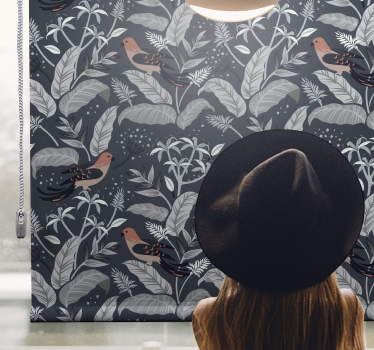 Store enrouleur fleurs et de plantes feuillage d'oiseaux - TenStickers