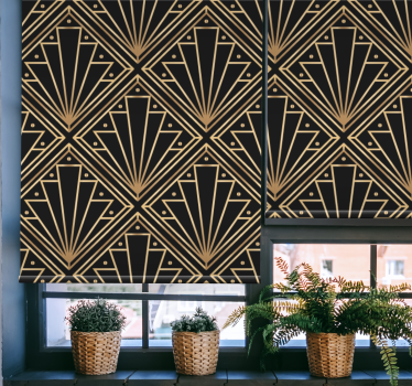 Store enrouleur salle à manger formes dorées "art déco" - TenStickers