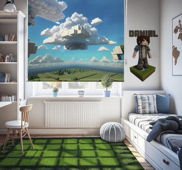 Store enrouleur chambre enfant ciel en forme de cubes - TenStickers