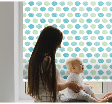 Store enrouleur pour chambre enfant points verts et bleus - TenStickers