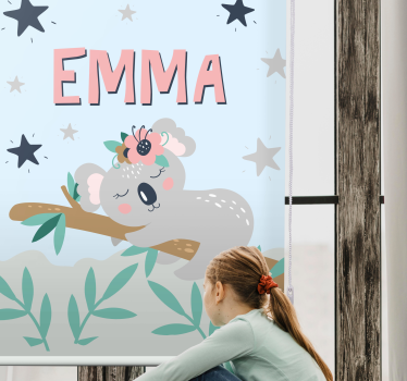 Store enrouleur pour chambre enfant bébé koala avec son nom - TenStickers