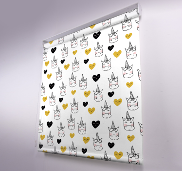 Store enrouleur animaux motif coeur licorne - TenStickers