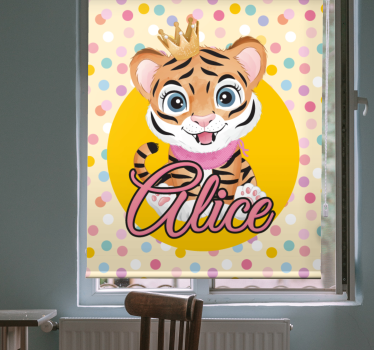 Store enrouleur pour chambre enfant bébé tigre personnalisé - TenStickers