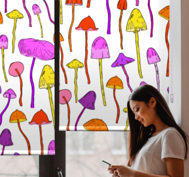 Store enrouleur fleurs et de plantes thème champignon vivant - TenStickers