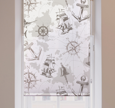 Store enrouleur vintage motifs d'exploration nautique - TenStickers