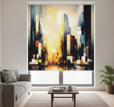 Store enrouleur bureau art abstrait moderne urbain - TenStickers