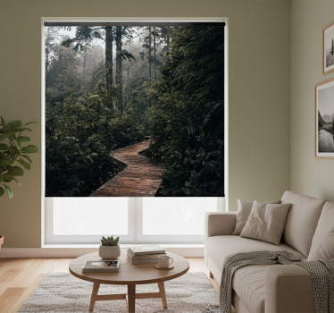 Store enrouleur bureau chemin nature en forêt - TenStickers