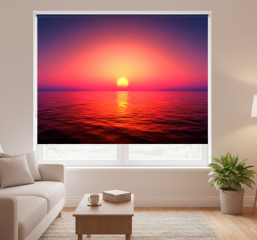 Store enrouleur bureau coucher de soleil sur la mer - TenStickers
