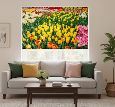 Store enrouleur bureau fleurs de tulipe - TenStickers