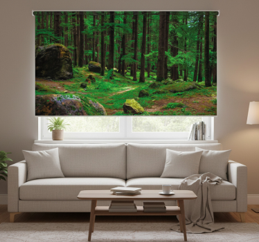 Store enrouleur bureau forêt verte avec arbres - TenStickers