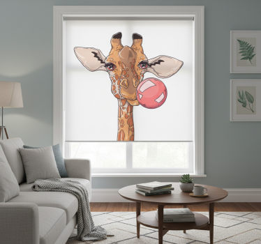 Store enrouleur bureau girafe avec chewing-gum - TenStickers