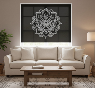 Store enrouleur bureau mandala noir et blanc - TenStickers