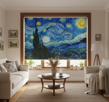 Store enrouleur bureau nuit étoilée de van gogh - TenStickers