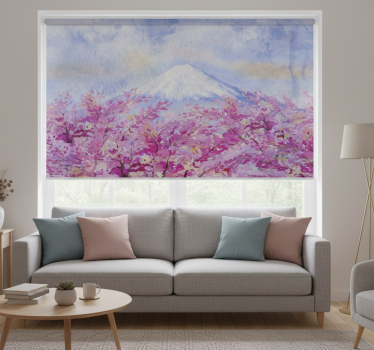 Store enrouleur bureau paysage de cerisiers en fleurs - TenStickers