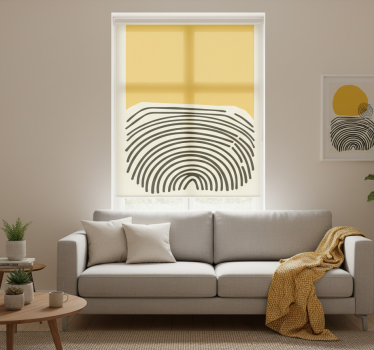 Store enrouleur bureau tableau abstrait jaune et noir - TenStickers