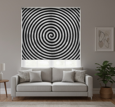 Store enrouleur bureau tourbillon noir et blanc - TenStickers