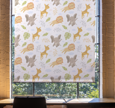 Store enrouleur chambre enfant motifs animaux bébés - TenStickers
