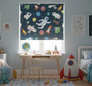 Store enrouleur chambre enfant aventure spatiale - TenStickers