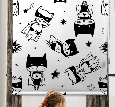 Store enrouleur chambre enfant dessin de super-héros - TenStickers