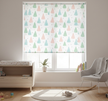 Store enrouleur chambre enfant étoiles grises et malles - TenStickers