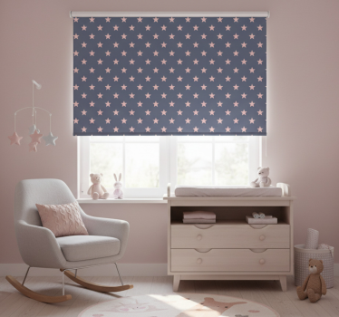 Store enrouleur chambre enfant étoiles roses et grises - TenStickers