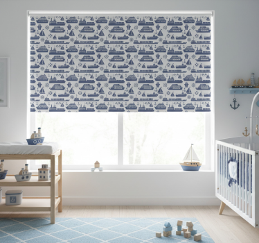 Store enrouleur chambre enfant motif bateau bleu différent - TenStickers