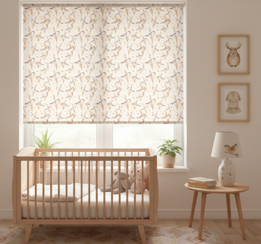 Store enrouleur chambre enfant oiseaux aquarelle sur branches - TenStickers