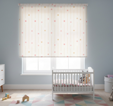 Store enrouleur chambre enfant pois colorés avec lignes - TenStickers