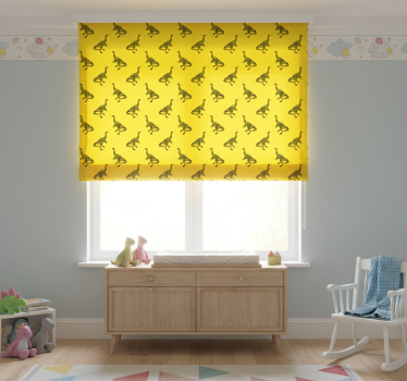 Store enrouleur chambre enfant symboles de brachiosaure jaune - TenStickers