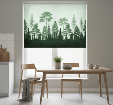 Store enrouleur cuisine arbres scandinaves verts - TenStickers