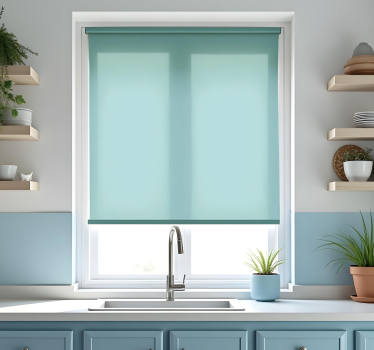 Store enrouleur cuisine bleu clair monochrome - TenStickers