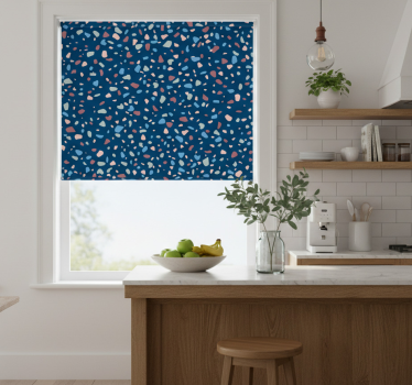 Store enrouleur cuisine bleu foncé terrazo - TenStickers