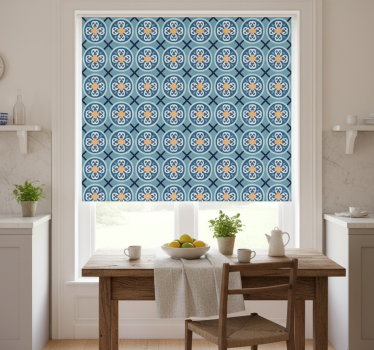 Store enrouleur cuisine carreau portugais bleu mer - TenStickers