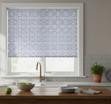 Store enrouleur cuisine carreau portugais bleu octogonal - TenStickers