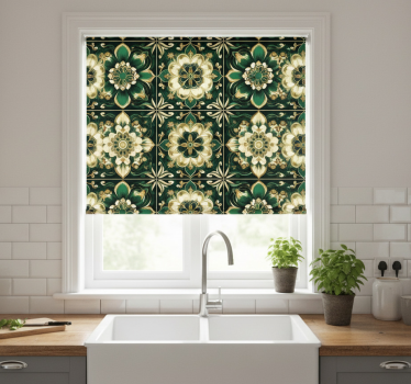 Store enrouleur cuisine carreaux mosaïque botaniques - TenStickers