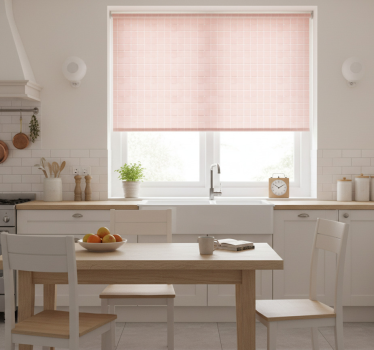 Store enrouleur cuisine carreaux rose blush simples - TenStickers