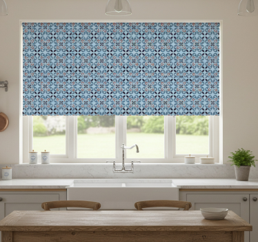 Store enrouleur cuisine carrelage portugais bleu bébé - TenStickers