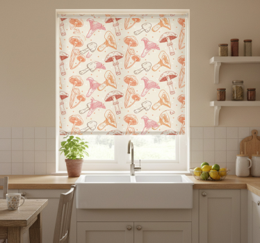 Store enrouleur cuisine champignons aquarelle - TenStickers
