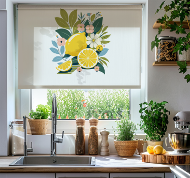 Store enrouleur cuisine citrons artistiques - TenStickers