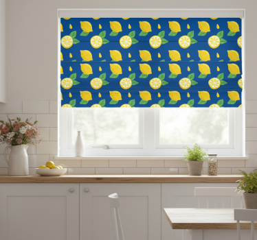 Store enrouleur cuisine citrons dessinés à la main - TenStickers