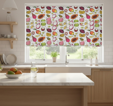 Store enrouleur cuisine croquis de fruits exotiques - TenStickers