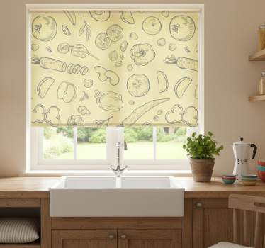 Store enrouleur cuisine croquis fruitiers - TenStickers