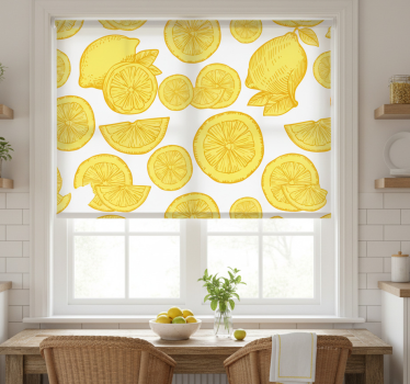 Store enrouleur cuisine croquis orange et citron - TenStickers